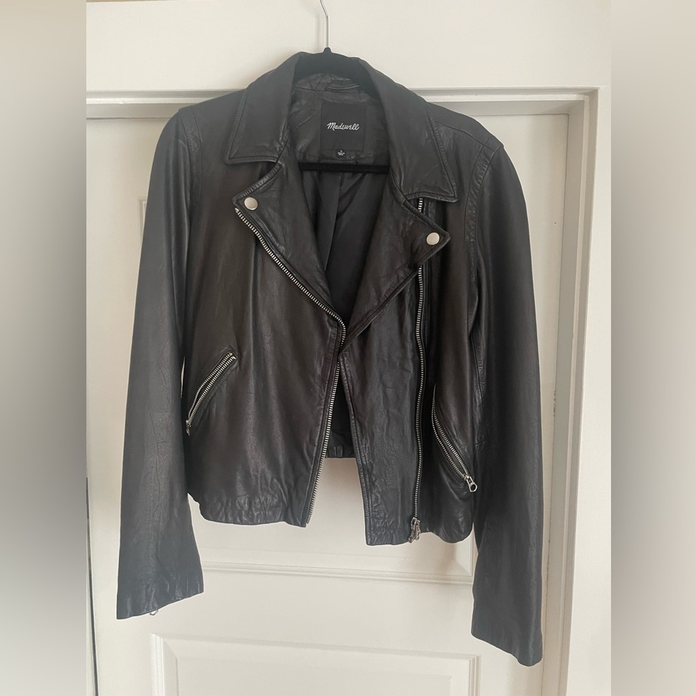 Madewell Black Leather Biker Jacket
